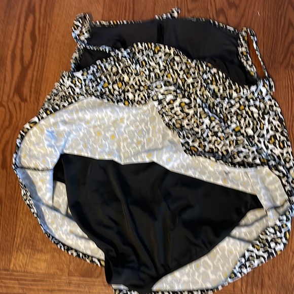 Plus animal / cheetah print swimsuit dress underwire removable pad bra attach 22 - Picture 5 of 12